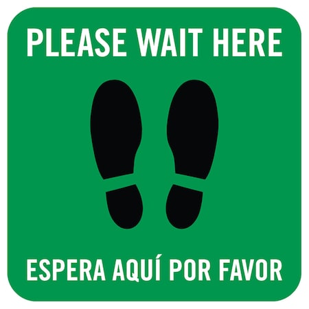 Please Wait Here - Bilingual V.2, Green, 15, 8494XGR